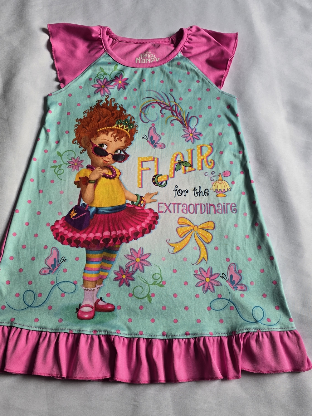 Disney Girls Teal and Pink Fancy Nancy 'Flair for the Extraordinaire' Nightgown